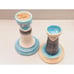 Arts and Crafts Studio Art Pottery Picasso Style Man & Woman Candlestick Set