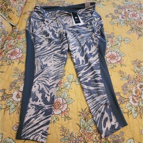 ADIDAS Zoe Saldano zebra high rise 7/8 active athletic workout leggings plus 4X