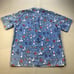 Vintage Reyn Spooner Hawaiian Shirt Adult XL Blue Sailboat Nautical Boating