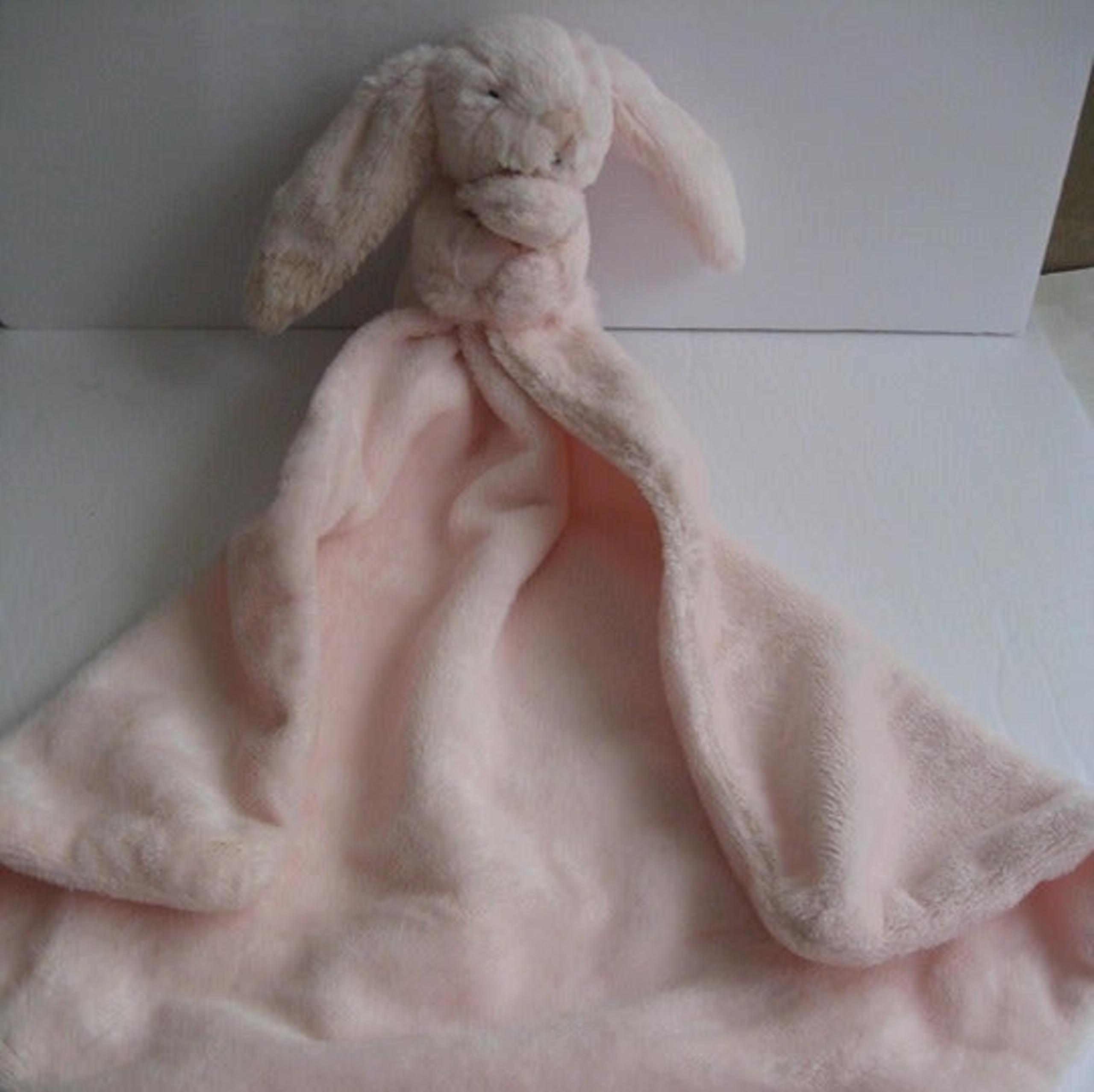 Jellycat London Baby Lovey Bashful Pink Bunny Soother Plush Security Blanket