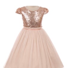 Kids Dream fancy dress - sequins and tulle rose gold holiday size 5/6