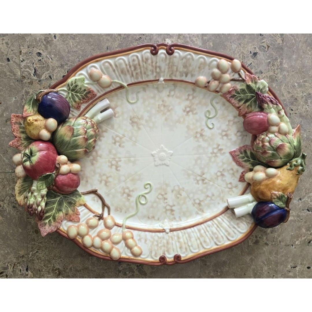 Fitz & Floyd Classics Venetian Romance leaves and fruit oval platter