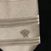 New Versace Silk Logo Cravatta Silver Gray Horizontal Stripe Tie