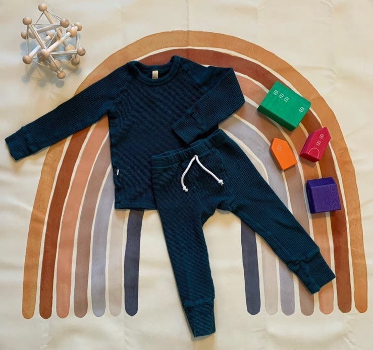 Adorable Spruce Waffle Knit Childhoods Set