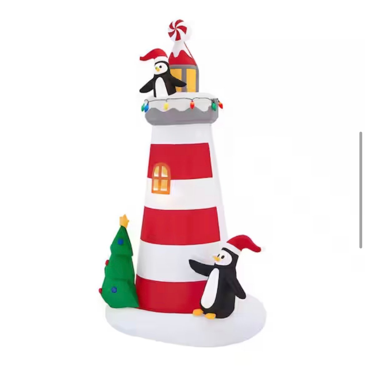 7.5 ft. Lighthouse With Penguins Holiday Inflatable