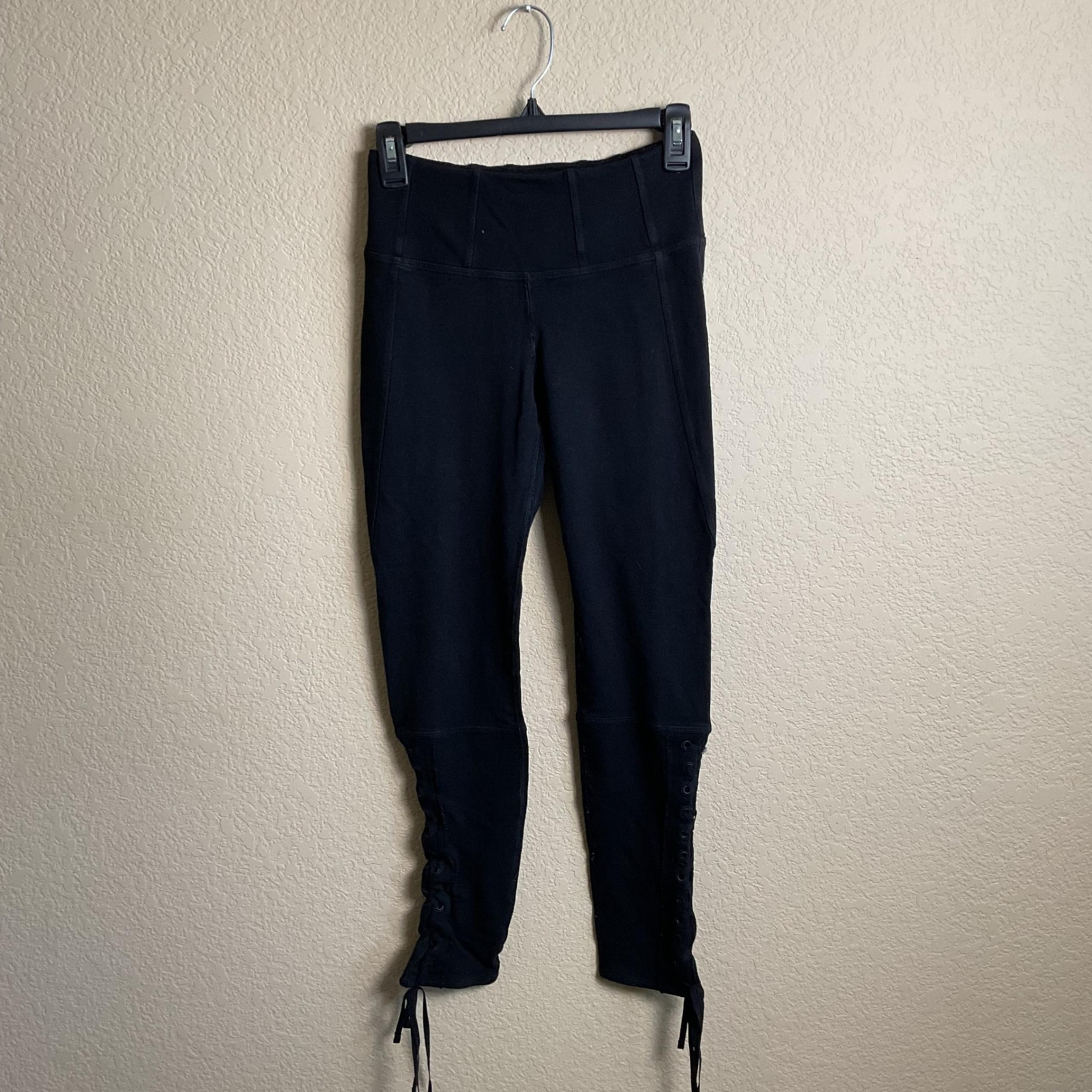Free People Movement Womens Small Black Pixi Lace Up Legging Activewear Pants