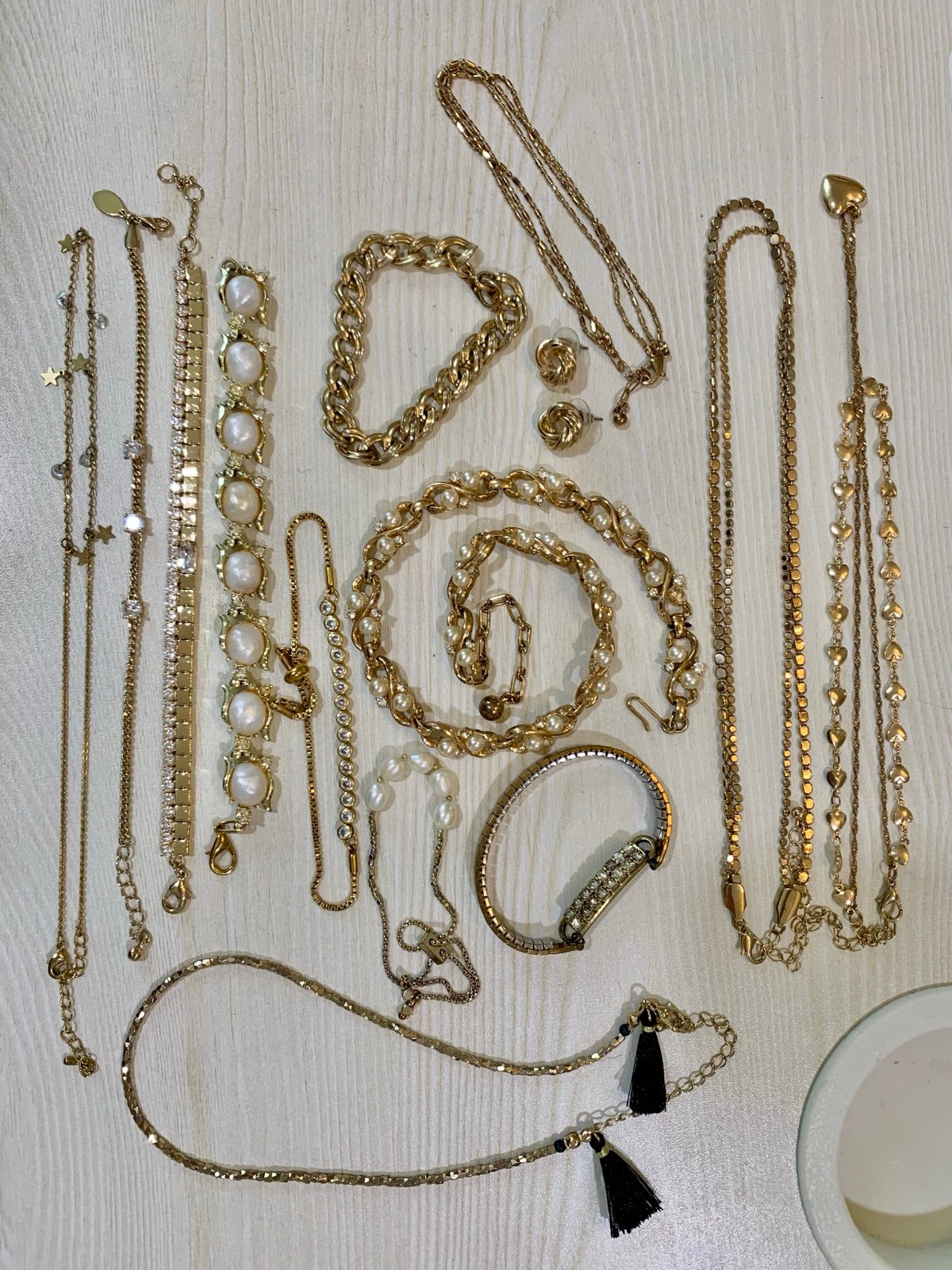 14 piece gold costume jewelry set