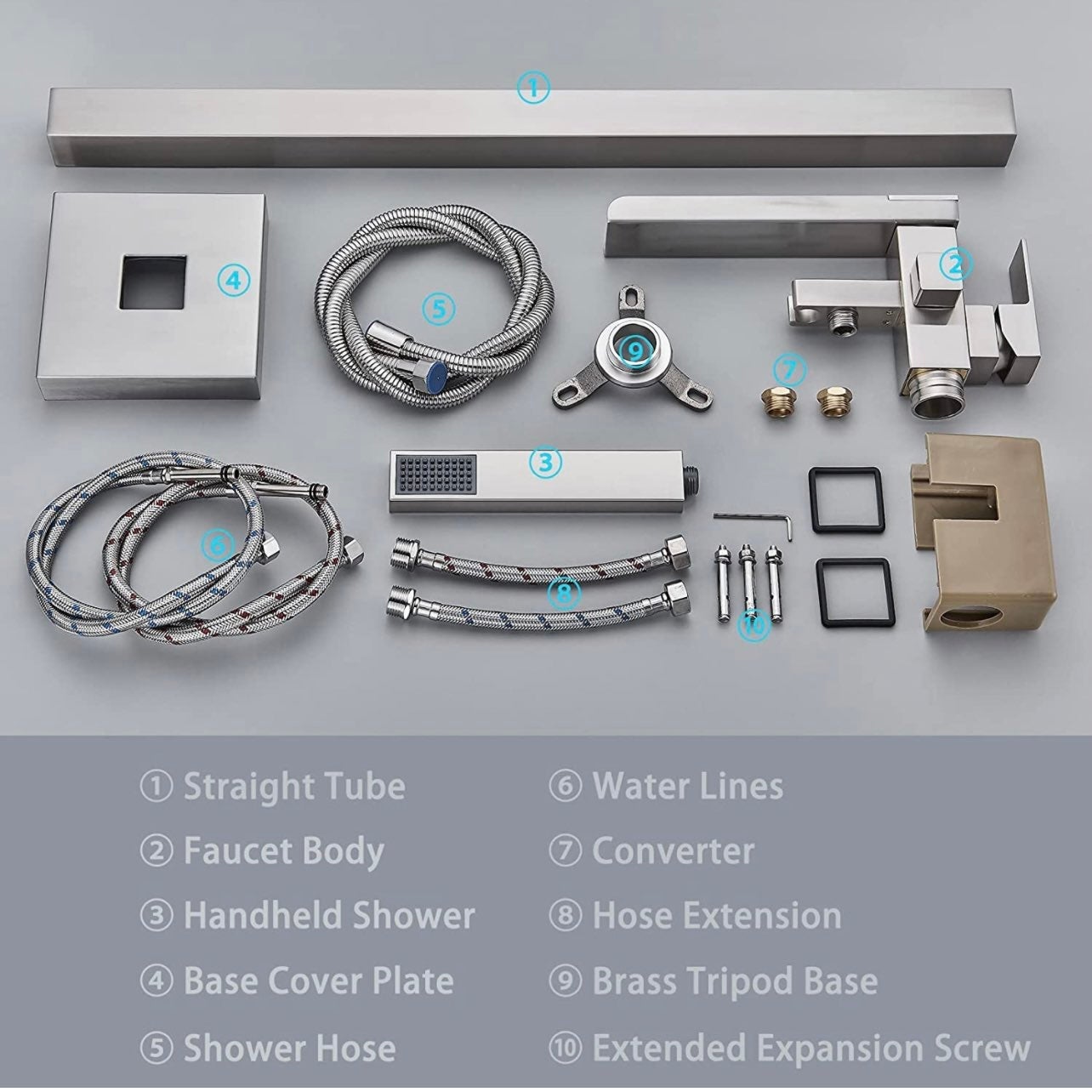 Free Standing Brushed shops Nickel Waterfall Bathtub Shower Faucet