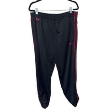 Adidas Trefoil Logo Adjustable Cuff Casual Pull On Pants Red Striped Size Large