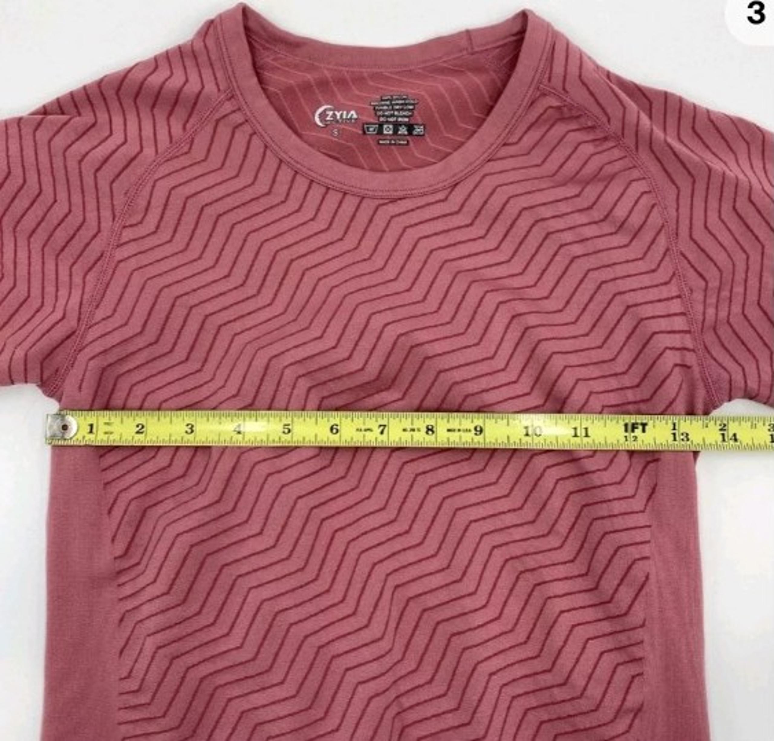 Compression Top Shirt T-Shirt Pink Red Geometric Nylon Women's Small - Zyia Active