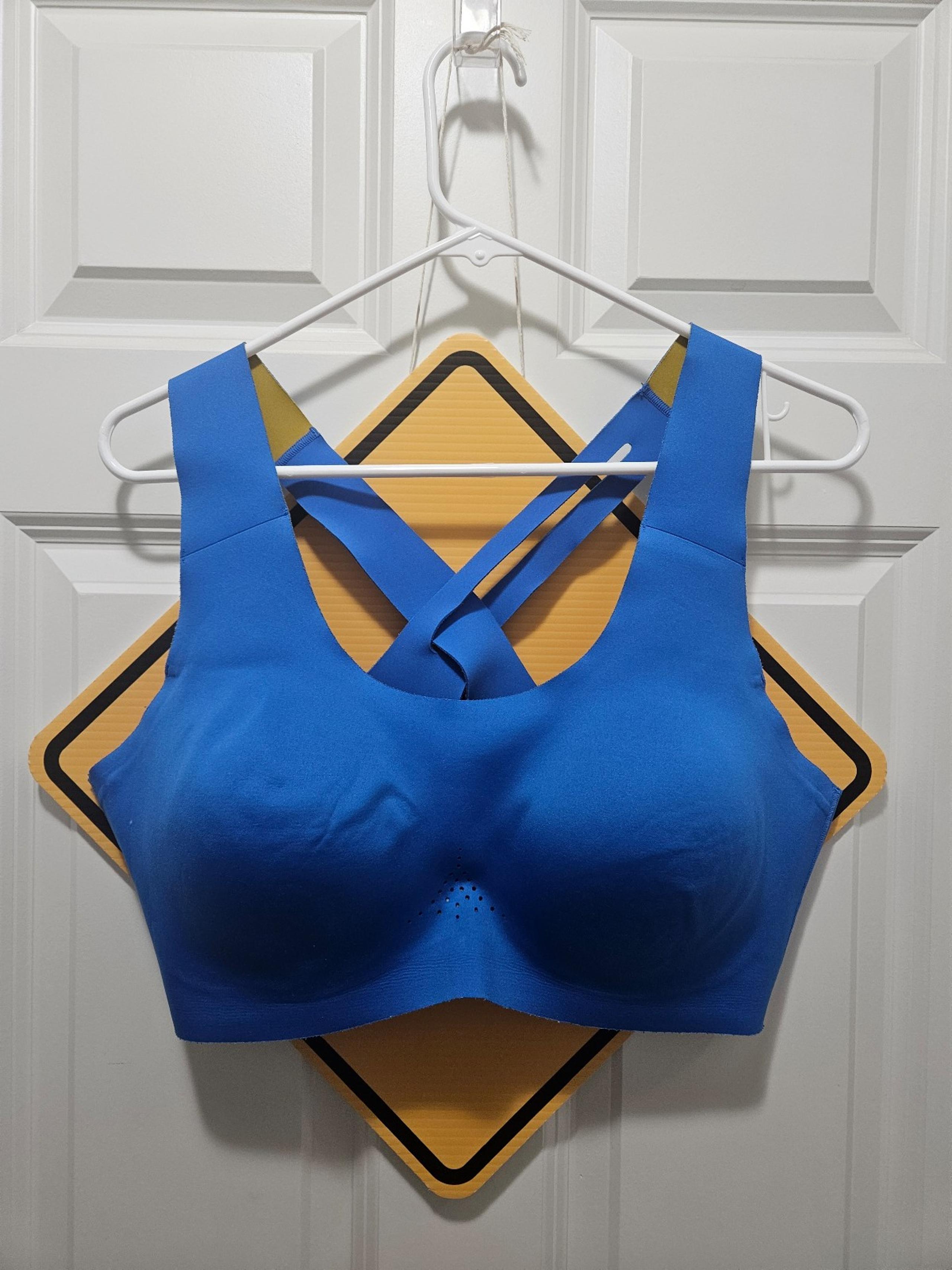 Brooks Women's Crossback 2.0 Sports Bra Bluetiful/Golden Hour 40 C/D High Impact