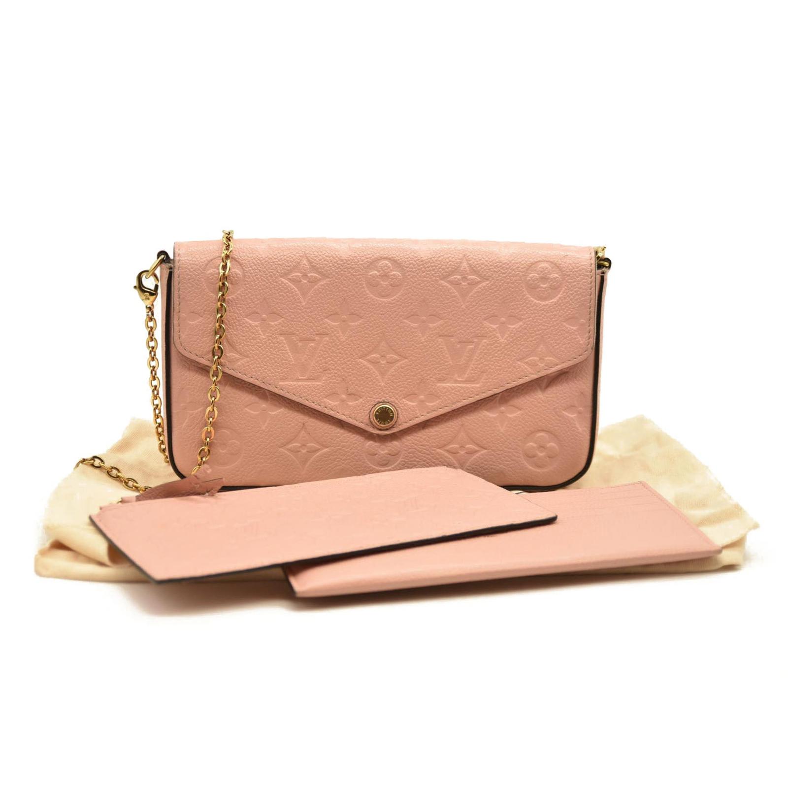 LOUIS VUITTON Empreinte Pochette Felicie Chain Wallet Rose