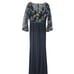 Mac Duggal Gown 79379 Embroidered Illusion Puff Sleeve Column Gown Size 14