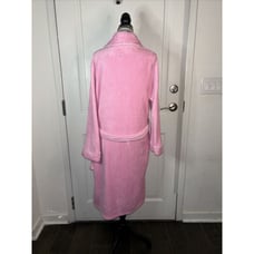 NEW LAURA ASHLEY BELTED ROBE SIZE LARGE L/XL 42 LONG LUXE FLUFFY PLUSH PINK