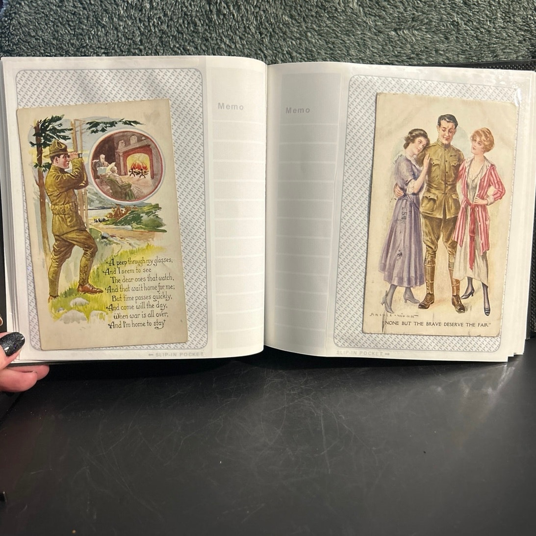 Photo Album Full of Used and Unused Military Themed Postcards c1900s