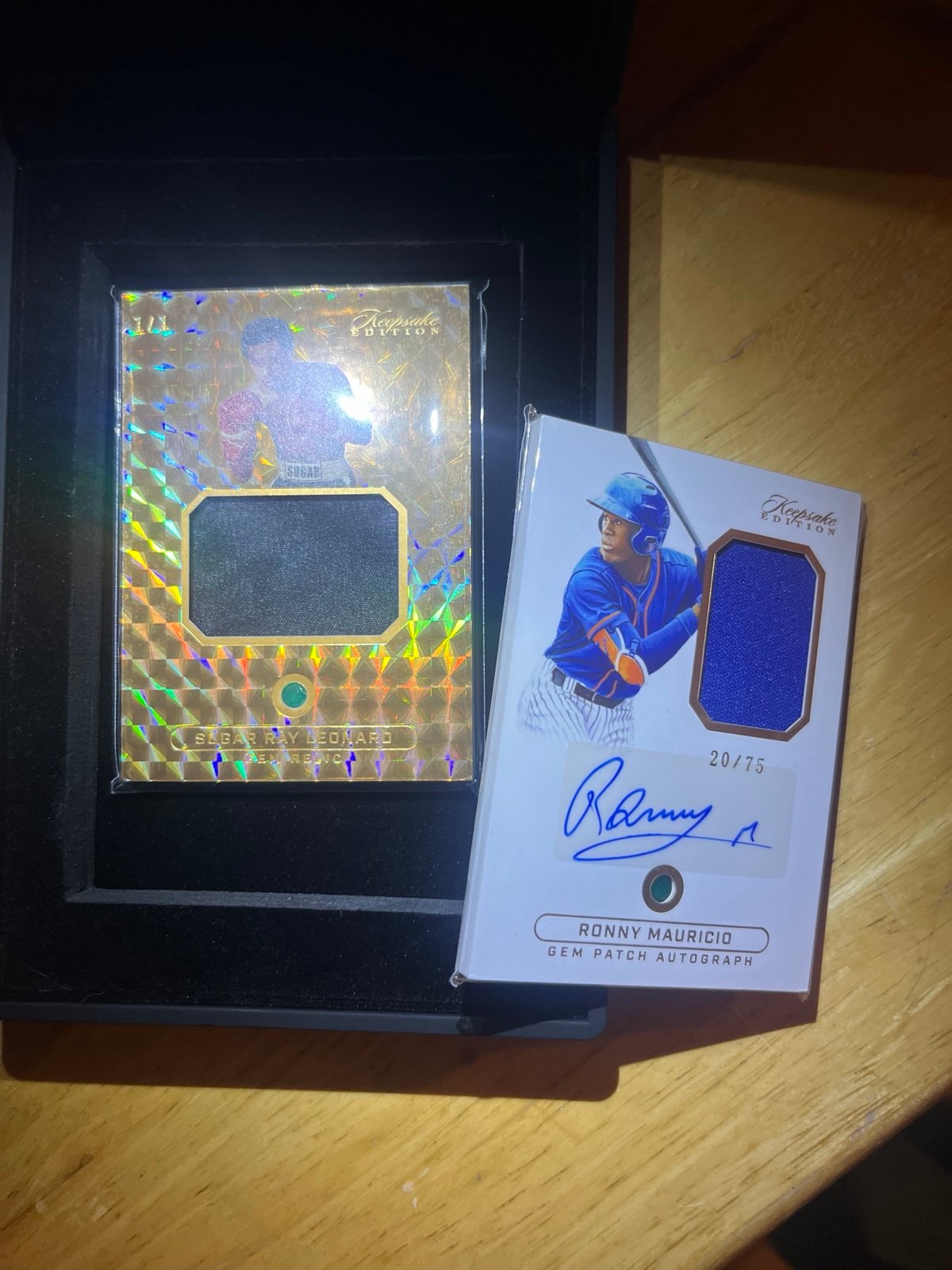 Autograph card and piece of worn shorts