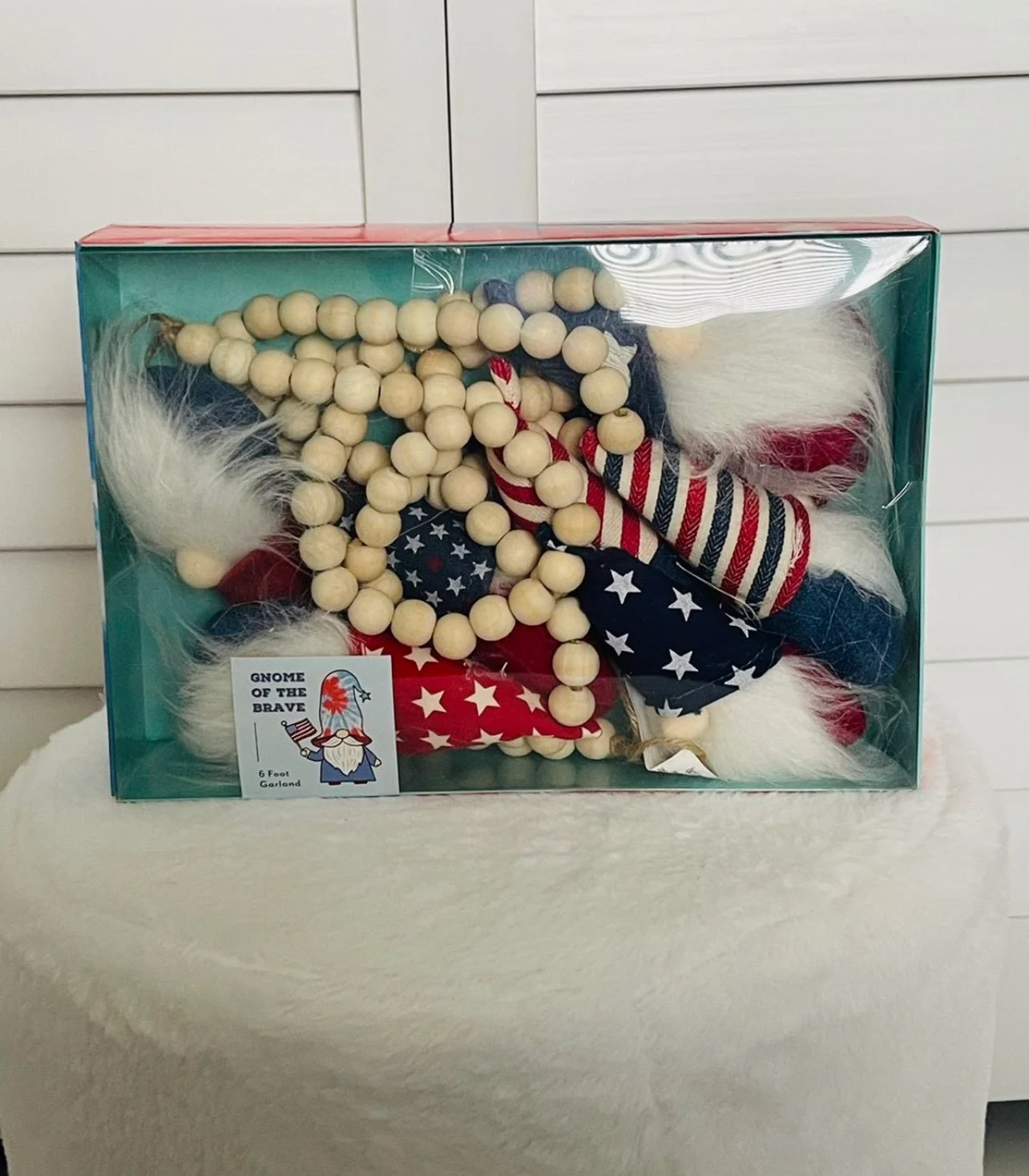 4th of july Gnome of the Brave 6 Ft Garland