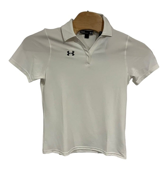 Under Armour Heatgear PERFORMANCE TEAM WOMEN'S POLO T-shirt Top White Size M