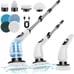 New Cordless Shower Scrubber with 8 Replaceable Brush Heads