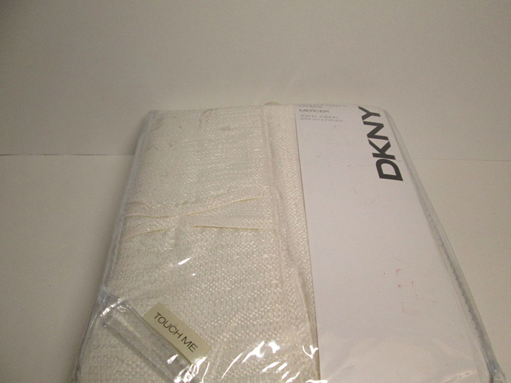 DKNY Two Butterfly Back Tabs or Rod Pocket Panels MERCER 100 X84 Ivory New