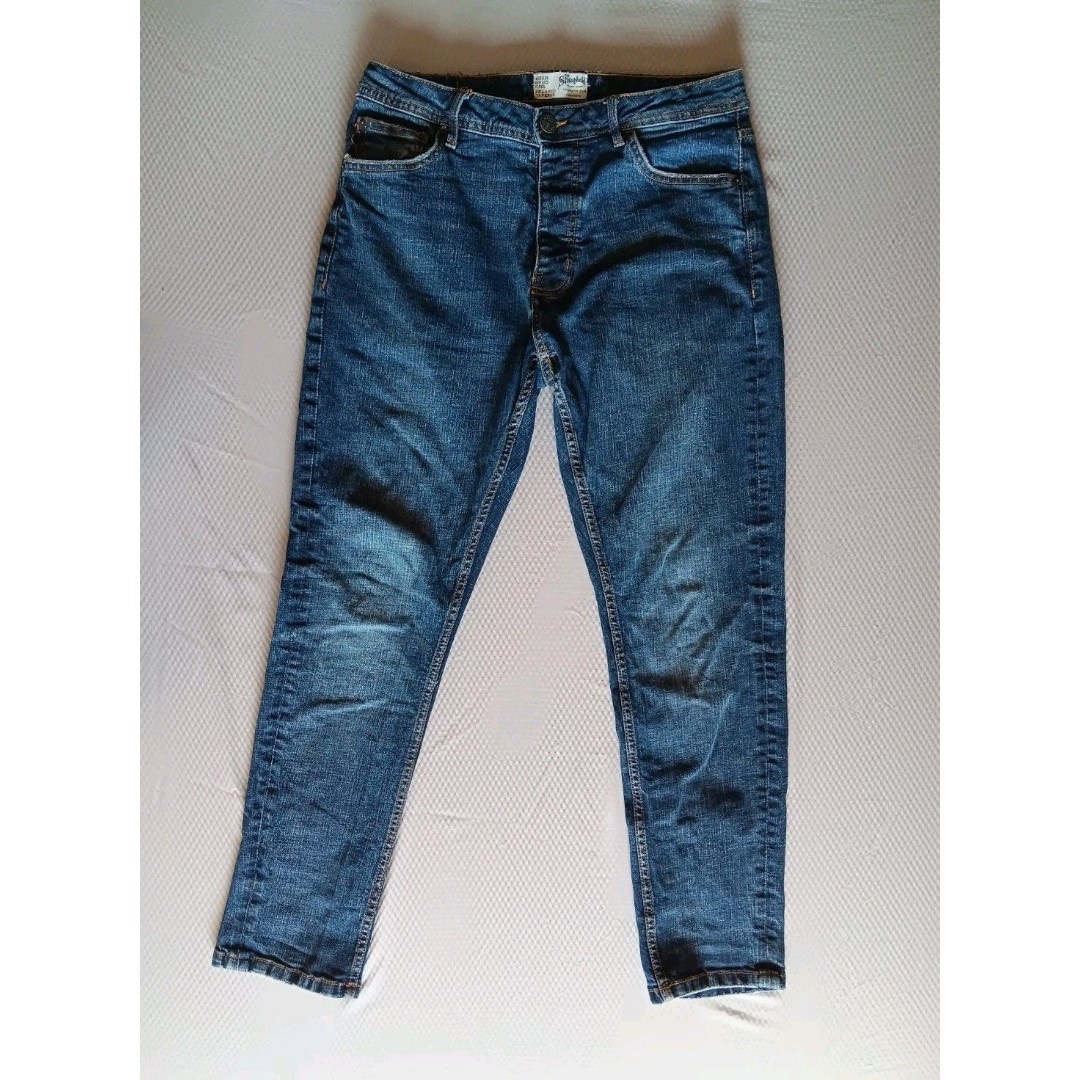 The Stronghold Relaxed Tapered Jeans Men's Size 32x30 Blue Denim Button Fly