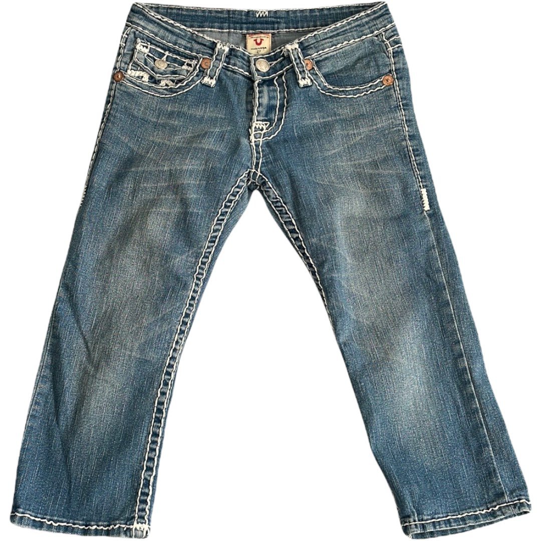 True Religion Billy Super T Capri Blue Jeans 27