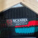 Scandia Vintage Colorful Wavy Stripe 3D Knit Sweater Vest Button Down Sz L