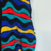 Scandia Vintage Colorful Wavy Stripe 3D Knit Sweater Vest Button Down Sz L
