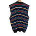 Scandia Vintage Colorful Wavy Stripe 3D Knit Sweater Vest Button Down Sz L