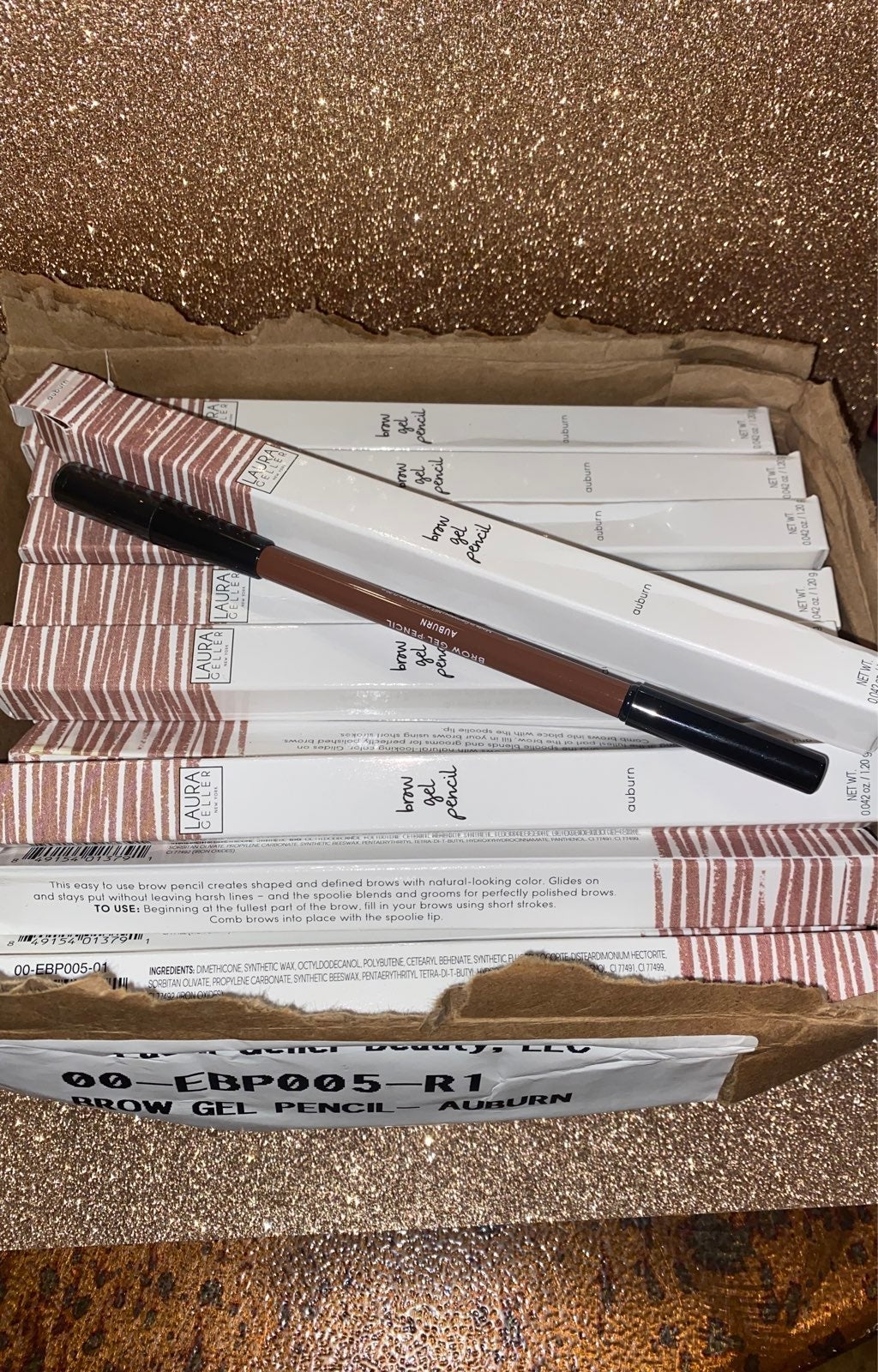 Laura geller brow gel pencil case of 15pc AUBURN