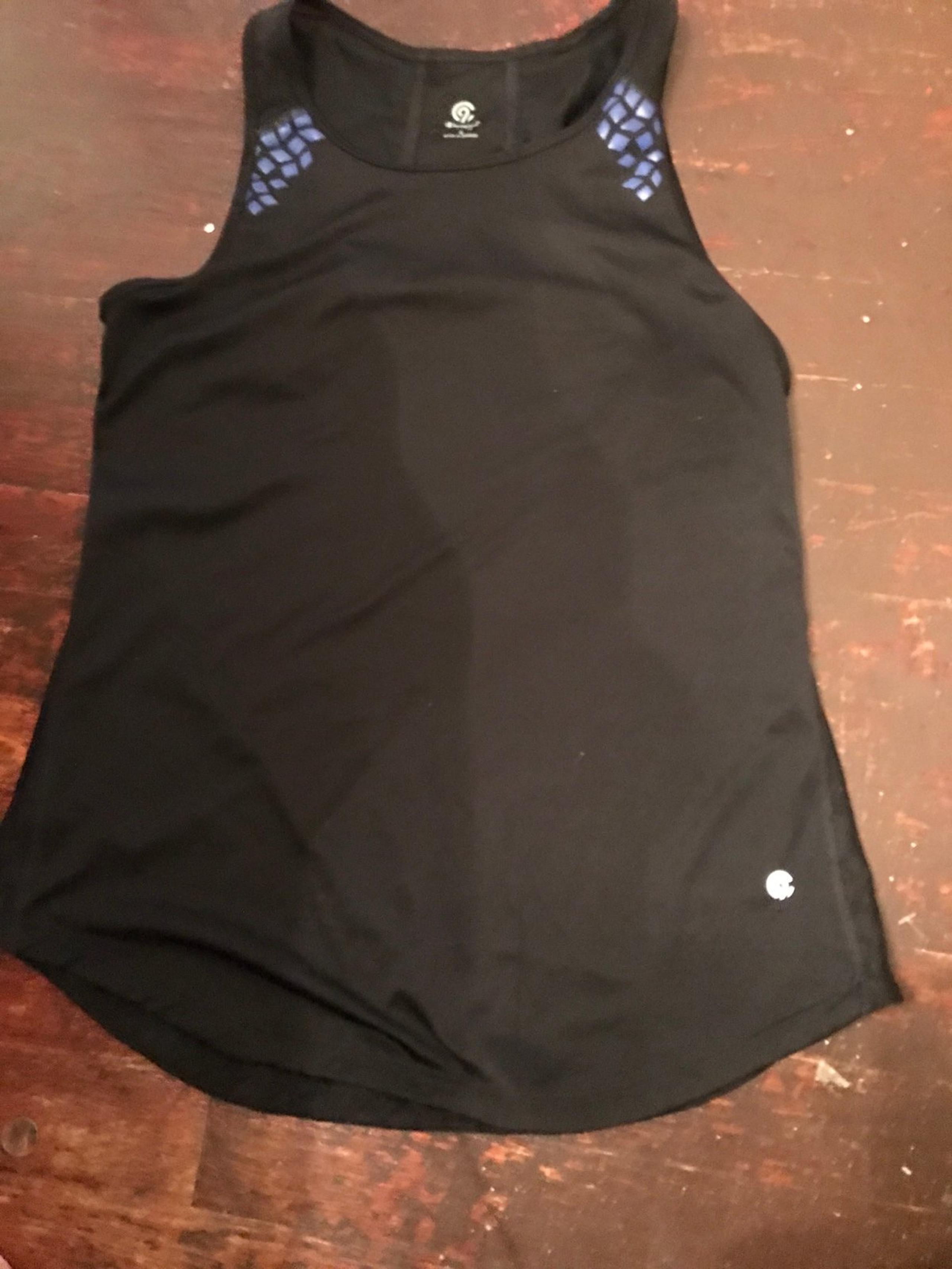 Tank top black & blue nylon front