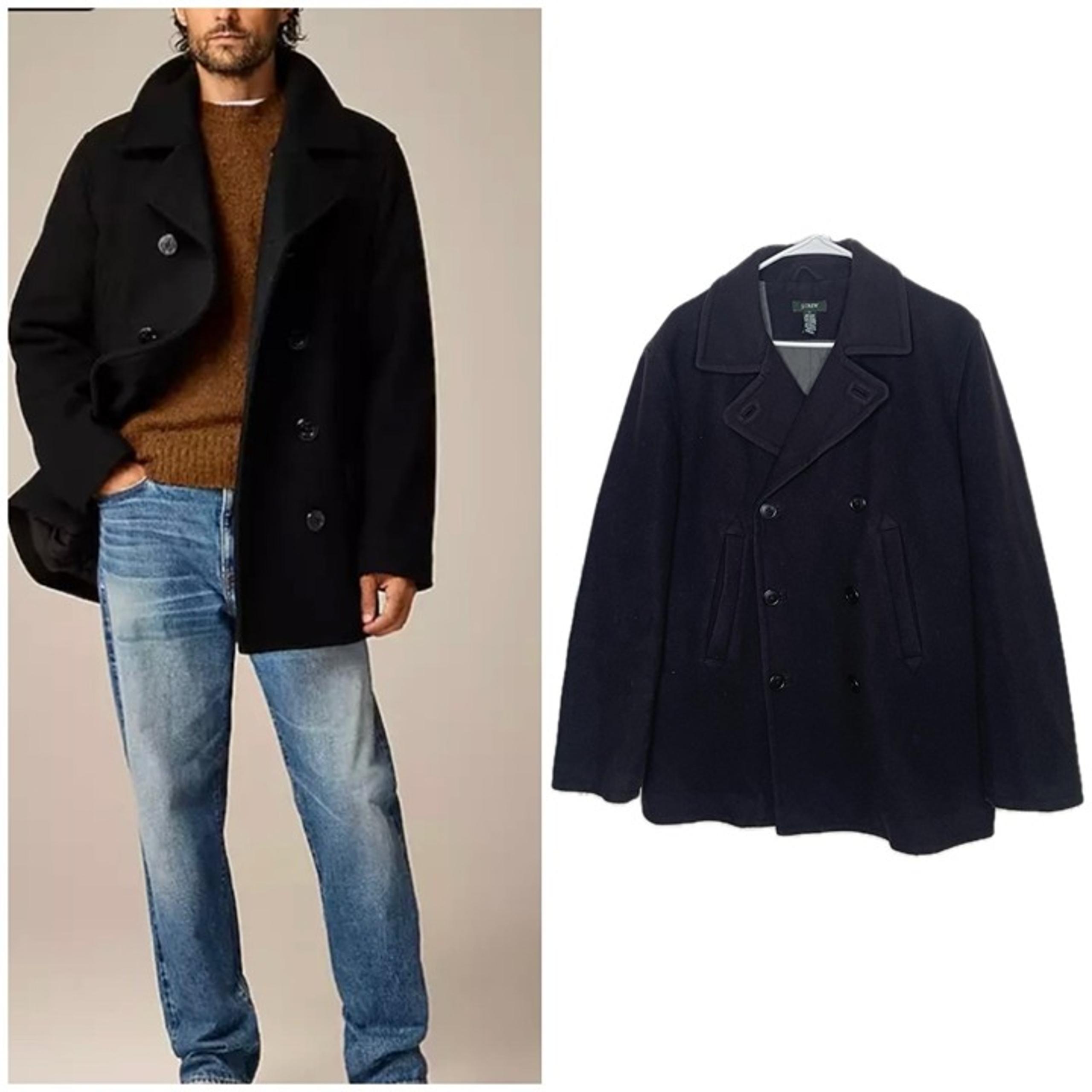 J.Crew $398 Mens Dock peacoat in wool blend Navy Black Size S