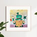 Saint Patricks Day Art Painting Irish Symbol Clover Art Four Leaf Clover Saint
