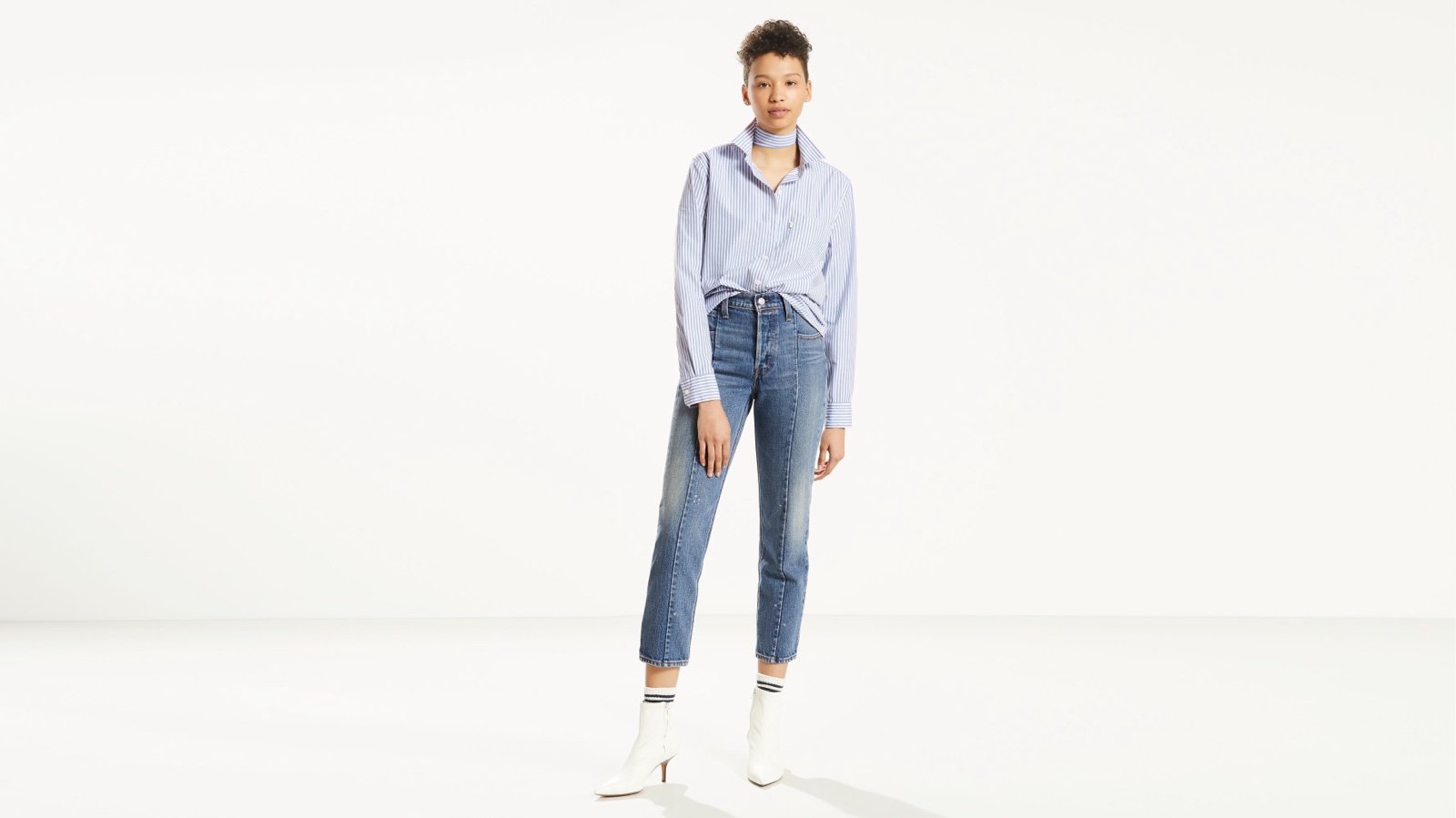 GOOD GRIEF! SFSC PRINTED HENLEY NECK TOP