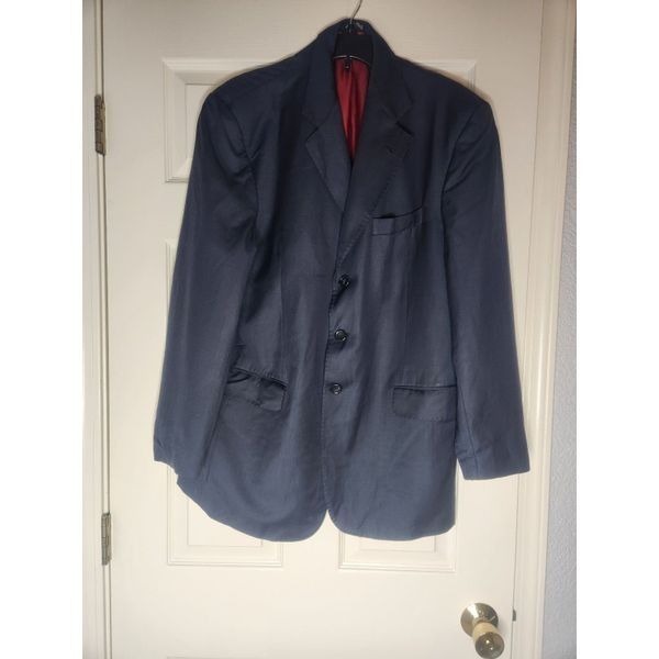 Couture 42 NavyBlue 100% WoolSuper110S VitaleCanonico 3-BUTTON Men's BlazerITALY