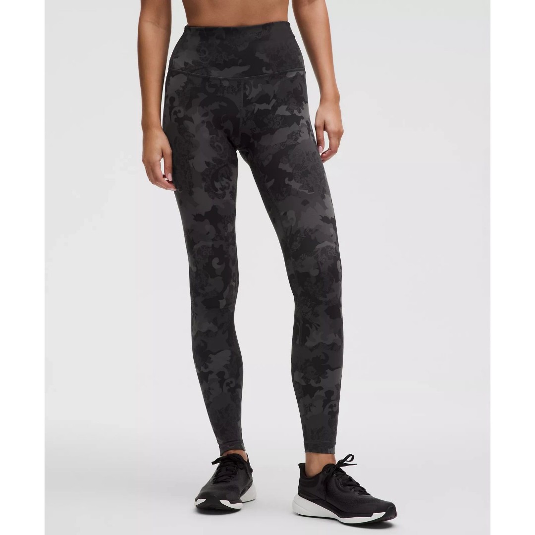 Lululemon Wunder Train High-Rise Tight 28 Hidden Heritage Lace Black Multi 8