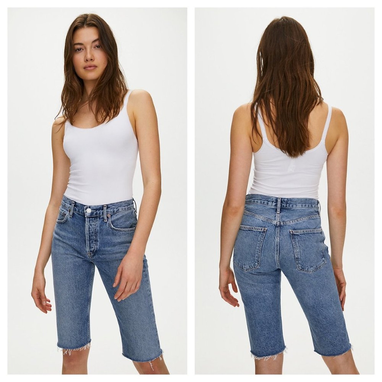 NEW AGOLDE Carrie Long Slim Short in Forfeit 23