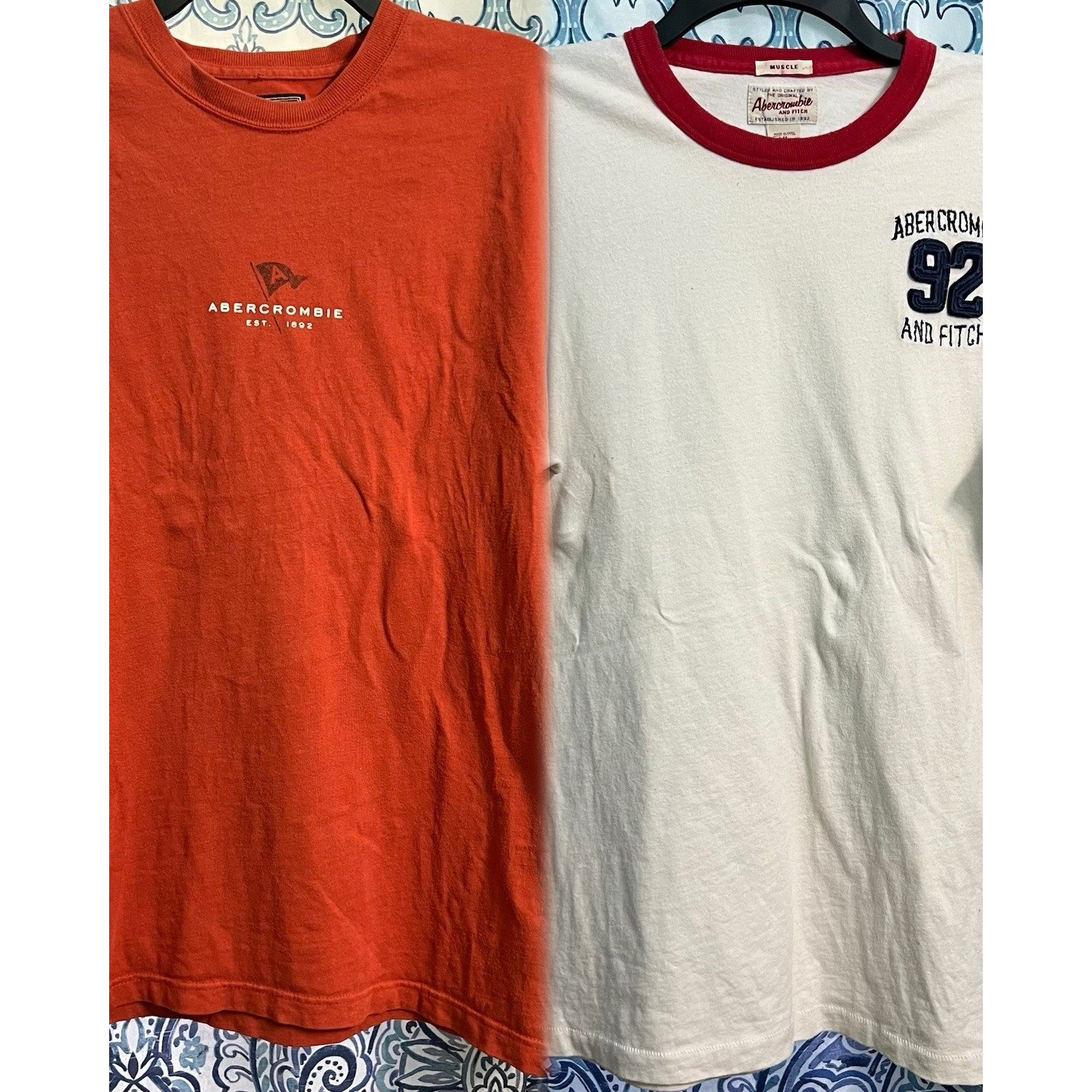 Vintage Abercrombi Fitch Shirt Men's XL y2k Lot Of 2 Long Sleeve & Muscle Shirt