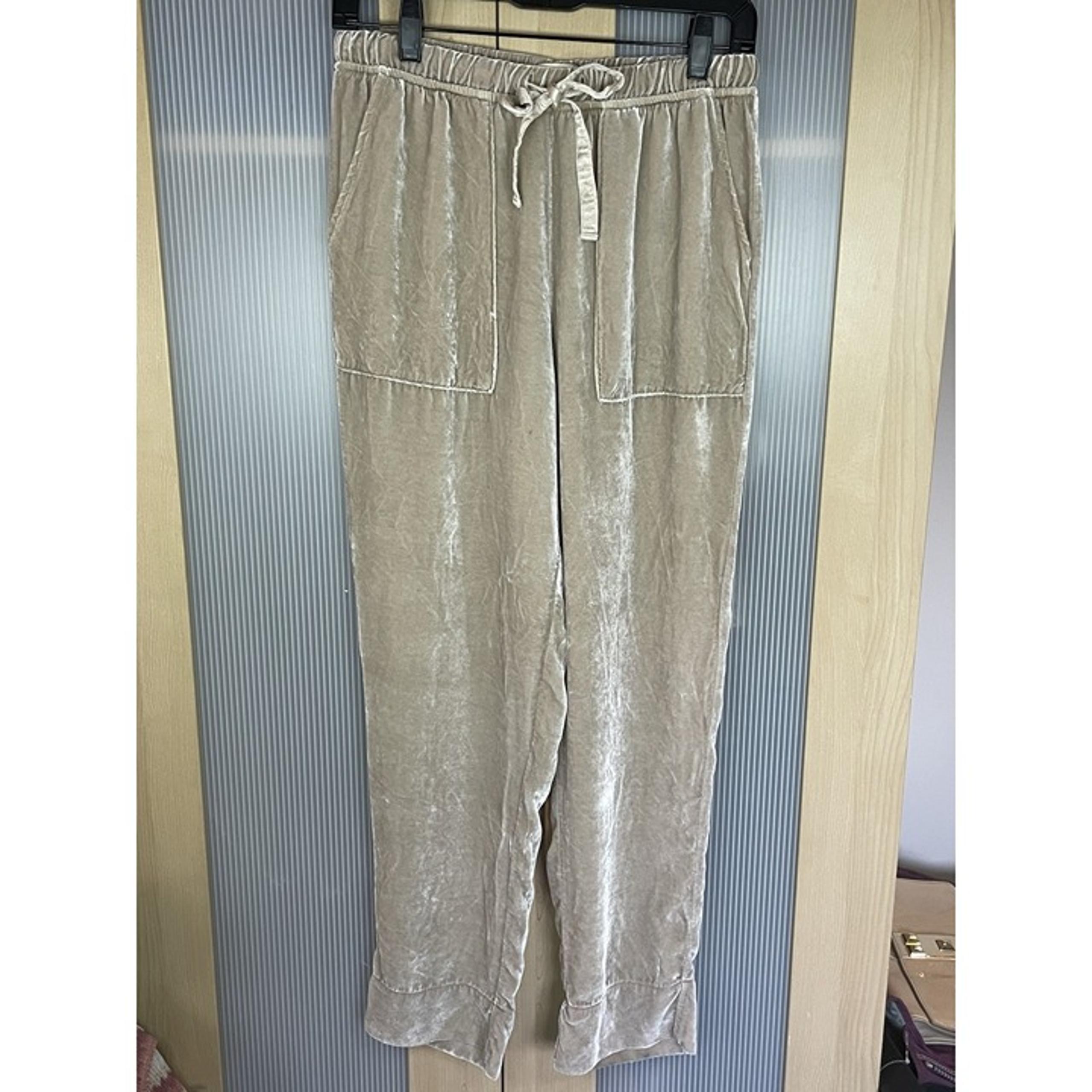 Anthropologie Women's Pants XS Tina Jo Velour Velvet Travel Party Casual Relaxed