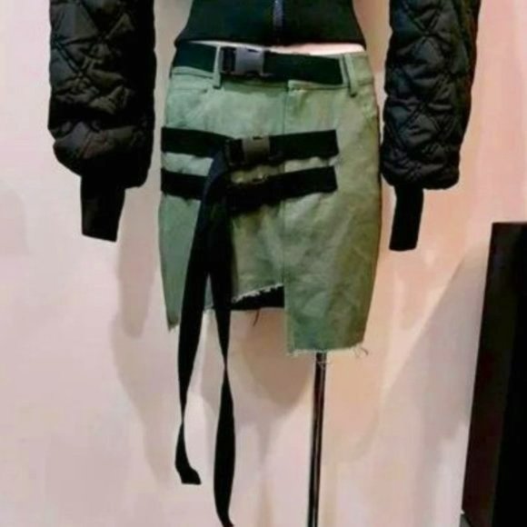 EDGY CHICStraps & Buckles Detailed Skirt