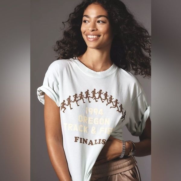 Anthropologie Back When Track Short-Sleeve Graphic Tee Size medium