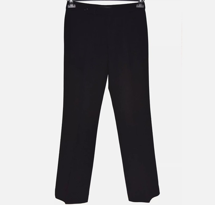 RALPH LAUREN Black Label Wool Black Straight Leg Flat Front Pants Size 6