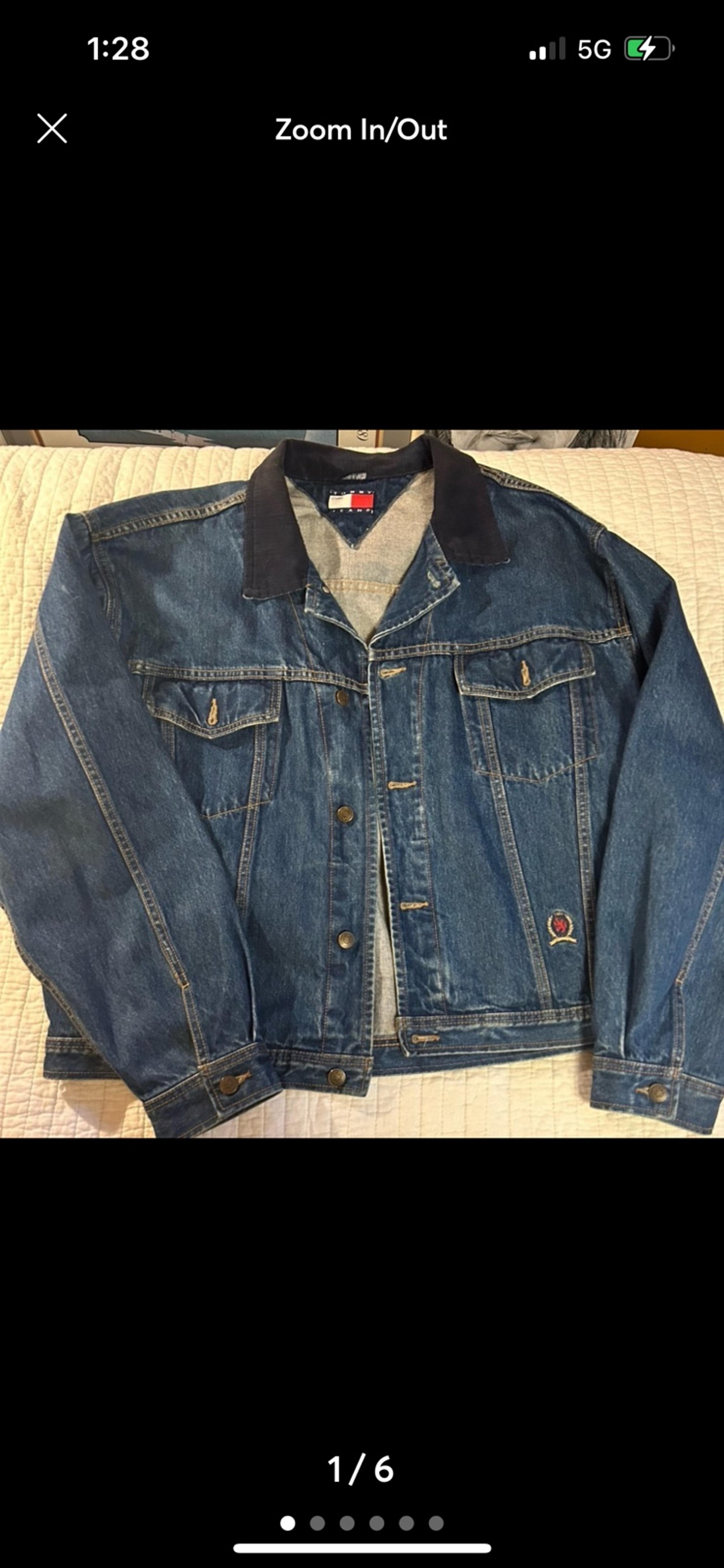 Tommy Hilfiger: Vintage Tommy Hilfiger, jean jacket with corduroy collar size XL