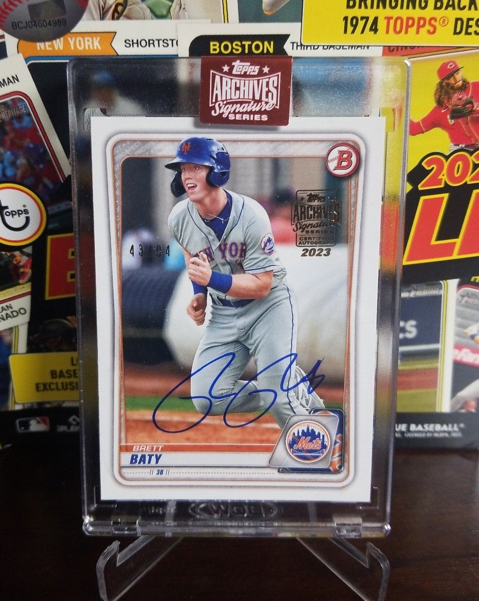 Topps Archives Signiture Series 2023 Brett Baty Bowman 2020 Autograph 43/94