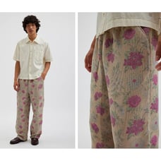 Urban Outfitters Mens UO Jacquard Beach Pant Floral Size Extra Small Pull On
