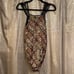 Free People Nights Out Snakeskin Satin Brown Black Strappy Bodysuit L NWOT