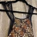 Free People Nights Out Snakeskin Satin Brown Black Strappy Bodysuit L NWOT