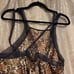 Free People Nights Out Snakeskin Satin Brown Black Strappy Bodysuit L NWOT