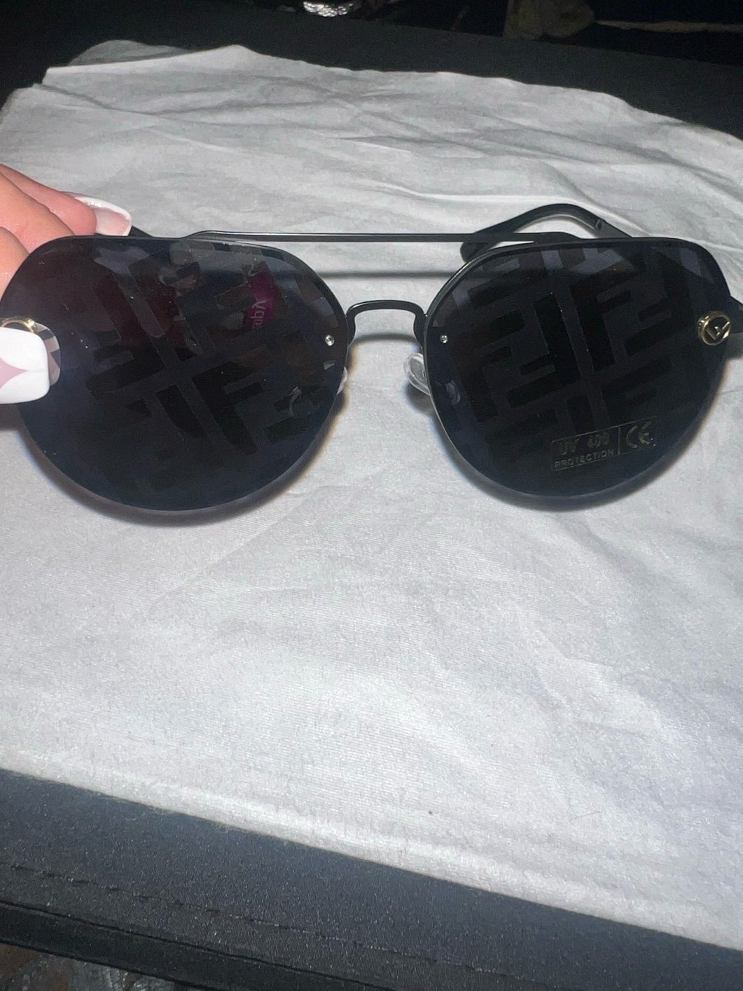F black mono Sunglasses new