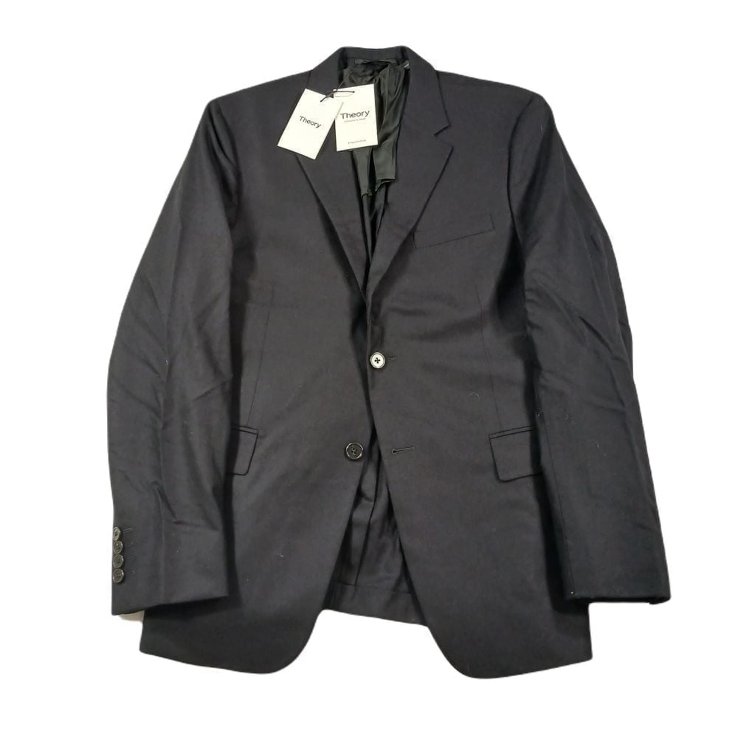 Theory Slim Fit Suit Jacket Men 40R 40 Black Flannel Bowery Zaine Stretch $695